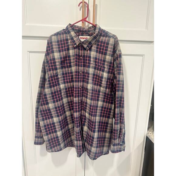 Wrangler Rugged Wear Plaid button up men’s 4X shirt western cowboy - Picture 1 of 5
